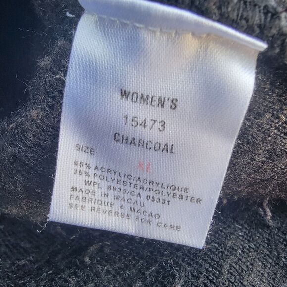 Woolrich 1/4 Zip Charcoal Black Polar Fleece Pullover Sweater Womens XL‎ - Picture 3 of 6